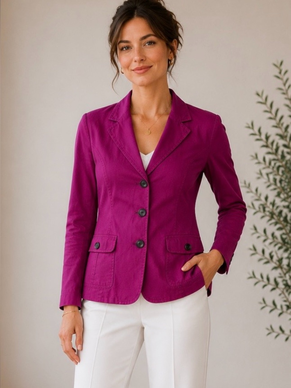 Denim&Co Rich Purple Blazer M